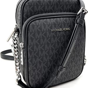 Michael Kors Jet Set Travel Signature Chain Crossbody Flight Bag